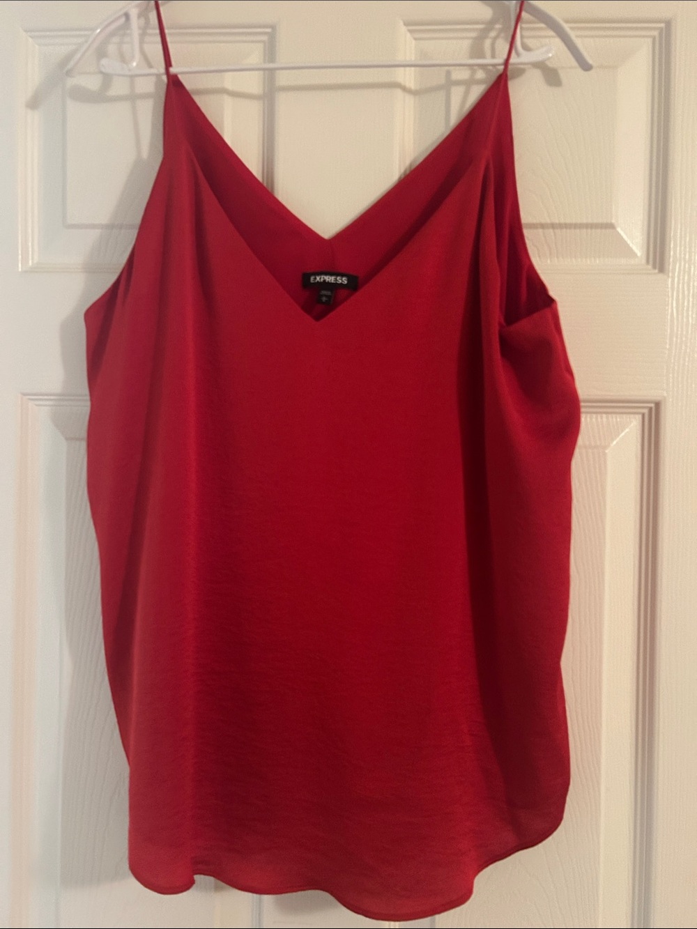 Express Red V-Neck Spaghetti Strap Cami Top